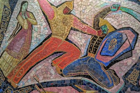 La mosaïque de Enlik et Kebek : une pièce maîtresse de l’art soviétique à Almaty